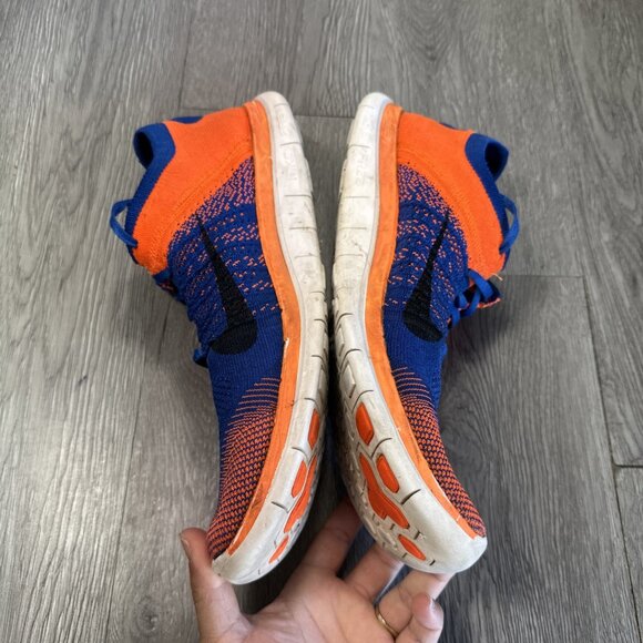 Nike Free 4.0 Flyknit Shoes Orange Blue Rare  Mens Size 13 main image 7